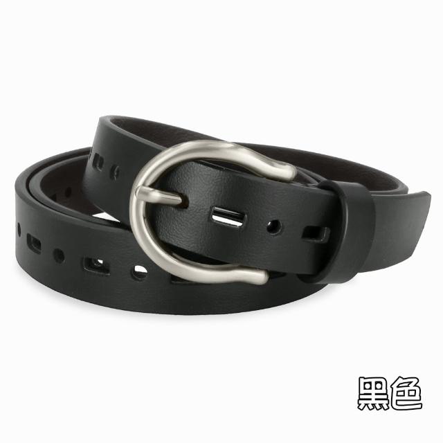 【CH-BELT 銓丞皮帶】排洞細版女帶 俏皮縷空 流行女生皮帶腰帶(黑/咖)