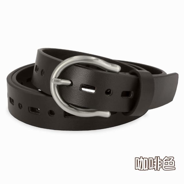 【CH-BELT 銓丞皮帶】排洞細版女帶 俏皮縷空 流行女生皮帶腰帶(黑/咖)