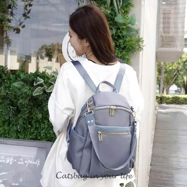 【Catsbag】雙11 加大款防潑水尼龍兩用後背包G1989(防水包 後背包/側肩包)