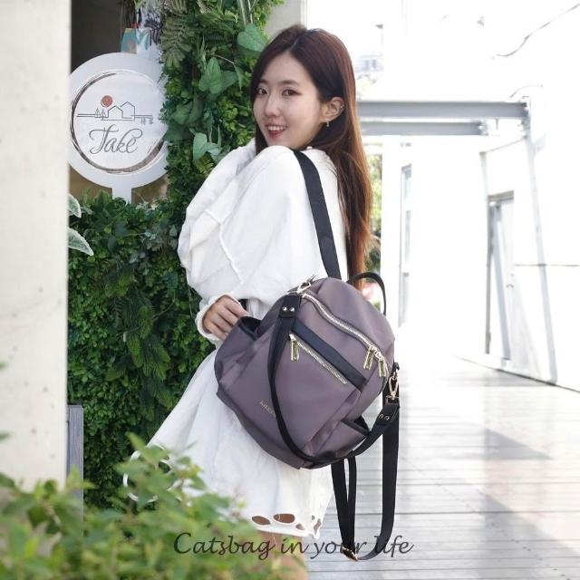 【Catsbag】防潑水兩用多層尼龍後背包A4不能放 1863(防水包 #後背包 #側肩包)