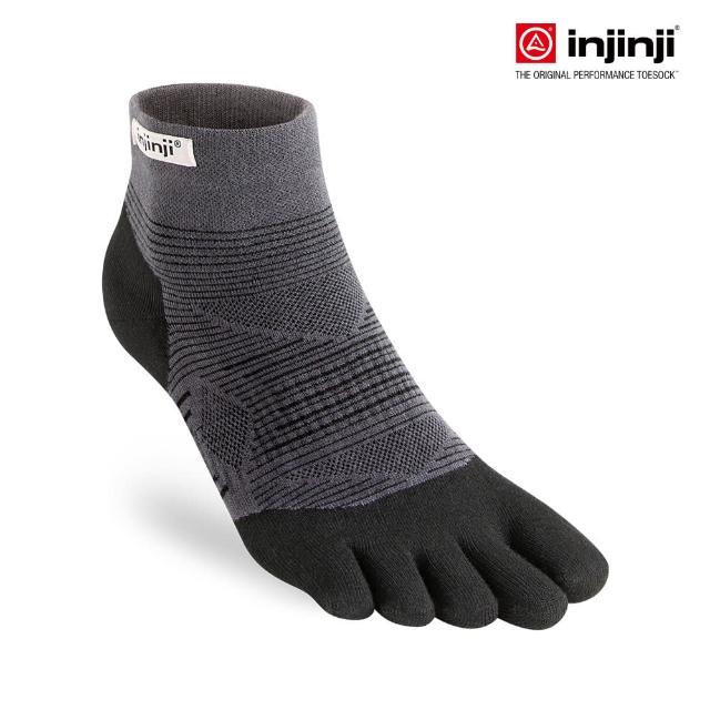 【Injinji】RUN 輕量吸排五趾短襪EX[黑色](輕量款 慢跑 五趾襪 短襪)