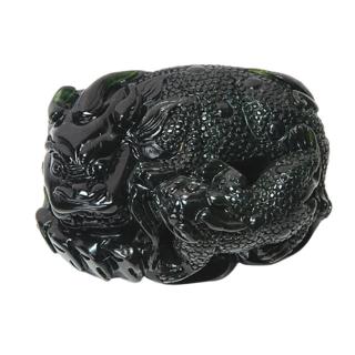 【十方佛教文物】納財母子貔貅之王{墨玉}(平安財運順利)