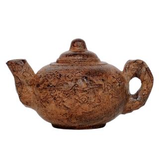 【十方佛教文物】茶壺{土沉木雕}(平安財運順利)