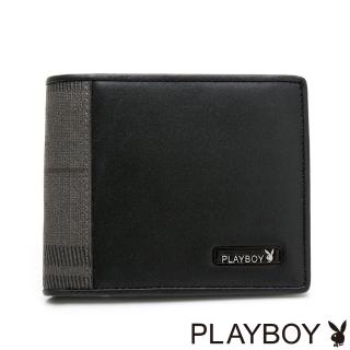 【PLAYBOY】短夾附零錢袋 City系列(黑色)