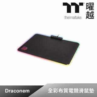 【Thermaltake 曜越】聖龍鱗 RGB 全彩 電競滑鼠墊 布質 黑色(MP-DCM-RGBSMS-01)