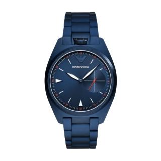 【EMPORIO ARMANI】經典藍設計款腕錶43mm(AR11309)