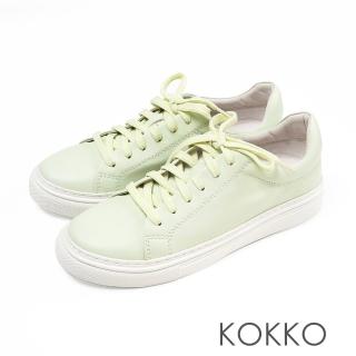【KOKKO 集團】百搭柔軟羊皮綁帶休閒鞋(薄荷綠)