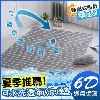 【HongYew 鴻宇】涼墊 水洗6D透氣循環墊 可水洗 矽膠防滑(雙人加大 不含枕墊)