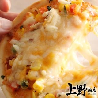 【上野物產】五吋牽絲海鮮圓披薩x30片(120g±10%/片 Pizza 比薩 披薩 烤箱微波爐即可)