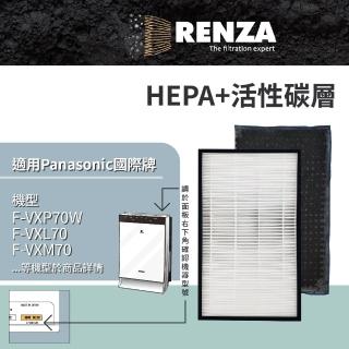 【RENZA】適用Panasonic國際牌 F-VXP70W F-VXL70 F-VXM70 HEPA活性碳 濾芯(可替換F-ZXPP70W F-ZXPD70W)