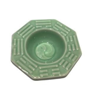 【十方佛教文物】八卦青瓷盤燈座(平安吉祥如意)