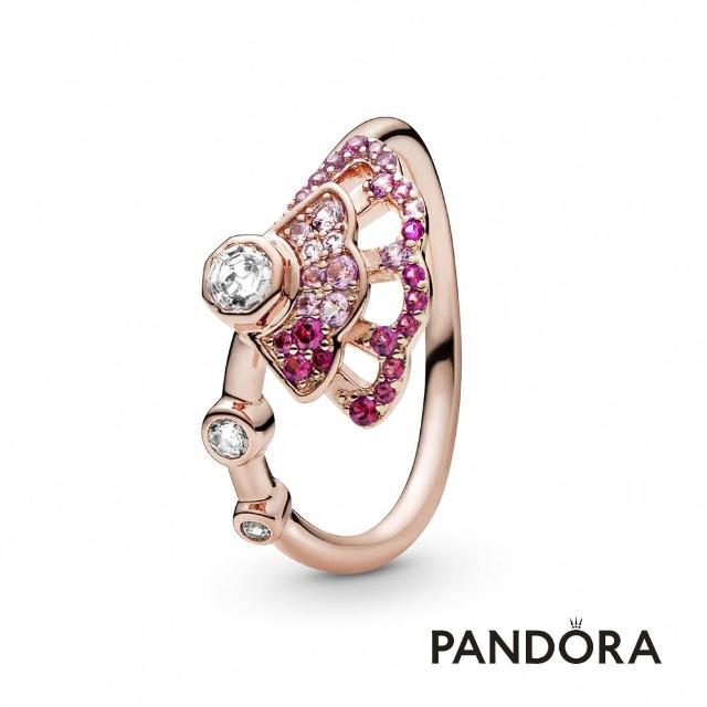 【Pandora官方直營】粉紅摺扇戒指
