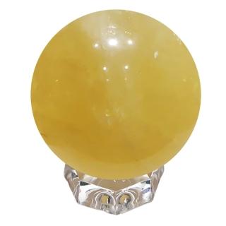 【十方佛教文物】黃冰晶4.75公分附座(平安財運順利)