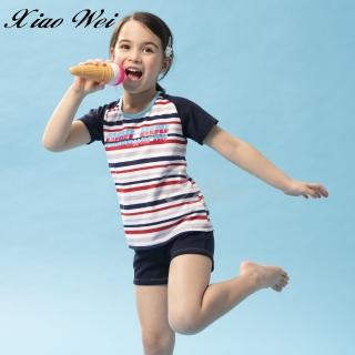 【SAIN SOU 聖手牌】時尚流行女童短袖二件式泳裝(NO.A8820098)