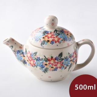 【波蘭陶】桃花源系列 陶瓷茶壺含濾網 500ml 波蘭手工製