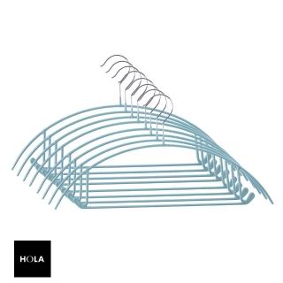 【HOLA】典雅無痕雙勾防滑衣架8入-綠色