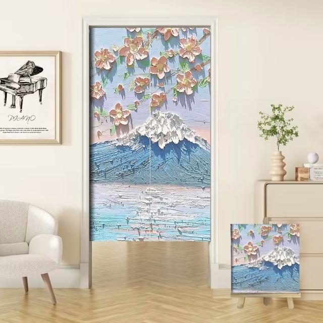 【嵐楓居家】富貴吉祥系列長門簾風水簾(85cm*180cm日式門簾/門簾/風水簾/長門簾/免打孔穿桿門簾/除舊佈新)