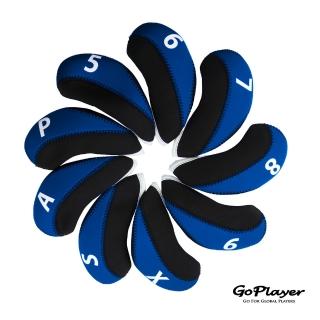 【GoPlayer】3D號碼布鐵桿套組-黑藍(高爾夫數字鐵桿套球桿保護套)