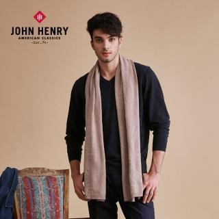 【JOHN HENRY】美麗諾羊毛圍巾-米色