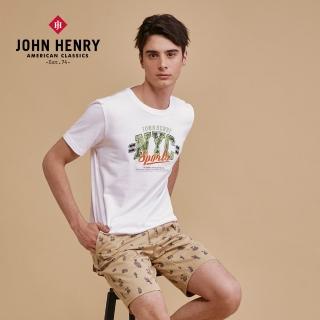 【JOHN HENRY】純棉NYC迷彩短袖T恤-白
