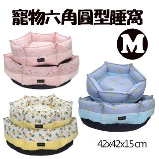 【IRIS】M號 寵物六角型睡窩/睡墊LFBE 一入(黃旺來/粉紅貓/藍香蕉)