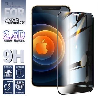 【NISDA】for iPhone 12 Pro Max 6.7吋 防窺滿版9H玻璃保護貼-黑