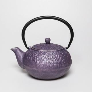 【福介商店】南部鐵器 日本鑄鐵茶壺 岩戶鑄工所 櫻 彩壺0.5L-銀紫(泡茶壺 沖泡壺 小茶壺 小鐵壺)