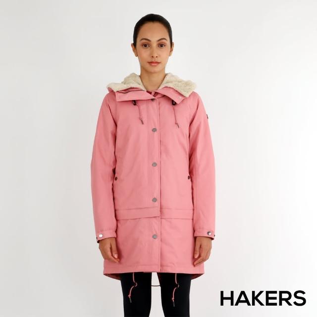 【HAKERS 哈克士】女 可拆式防水保暖外套(玫灰色)