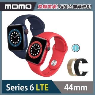 Apple 蘋果金屬錶帶超值組★【Apple 蘋果】Apple Watch Series6 44公釐 LTE版 鋁金屬錶殼搭配運動錶帶(S6 LTE44)