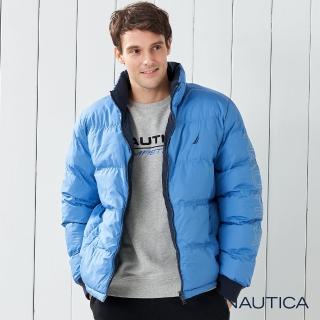 【NAUTICA】雙面穿立領羽絨外套(藍色)