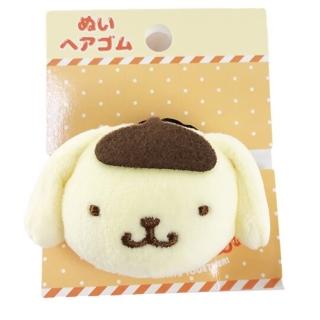 【小禮堂】布丁狗 造型絨毛彈力髮圈 玩偶髮束 絨毛髮圈 《黃 大臉》