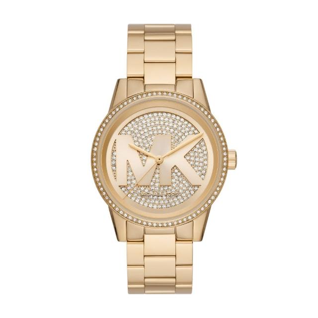 Michael Kors【Michael Kors】經典滿鑽MK亮金腕錶(MK6862)