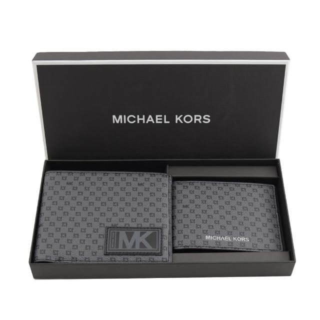 Michael Kors【Michael Kors】GIFTING 經典短夾名片夾雙組合禮盒組(黑灰)