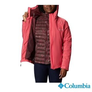 【Columbia 哥倫比亞】女款- 防水Omni-Heat鋁點保暖700羽絨兩件外套-桃紅(UWR03180FC / 保暖.防水.羽絨)