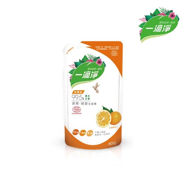 【一滴淨】蘆薈多酚洗碗精1000ml瓶X1+ 800ml補包X2(檸檬精油/柑橘精油)