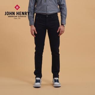 【JOHN HENRY】原色窄管合身牛仔長褲-黑