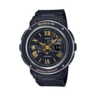 【CASIO 卡西歐】BABY-G 耀眼流星手錶(黑 BGA-150ST-1A)