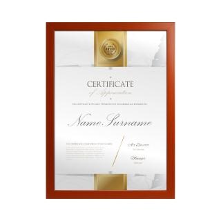 原色款A4獎狀證書相框-柚木紅(獎狀框)