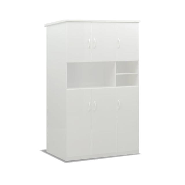 【ASSARI】防潮防蛀塑鋼緩衝開放六門鞋櫃(寬97x深34x高180cm)