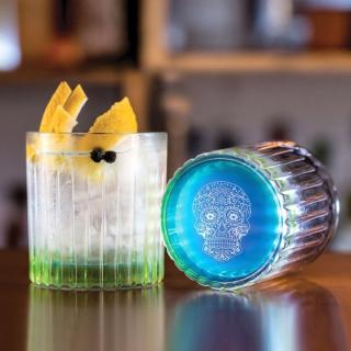 【RCR】義大利RCR PEDRO&Rosa 360ml 雙色骷髏底 無鉛水晶玻璃杯 六入盒裝(威士忌杯 雞尾酒杯 飲料杯)
