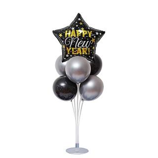 HAPPY NEW YEAR 跨年氣球桌飄組-星星款1組(生日氣球 派對 氣球 跨年 新年 裝飾氣球)