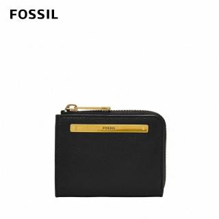 【FOSSIL】Liza 輕巧拉鍊零錢夾-黑色 SL6406001