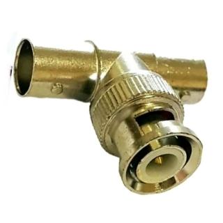 【Ainmax 艾買氏】BNC一公轉二母(監視器 轉接頭  BNC公頭轉AV母頭 AV端子RAC頭 蓮花轉接頭)