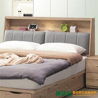 【綠活居】馬納瓜  現代5尺貓抓皮革雙人床頭箱(不含床底＋不含床墊)