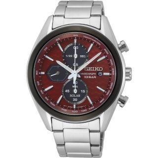 【SEIKO 精工】喬治亞羅設計三眼計時太陽能腕錶(V176-0BH0R SSC771P1)