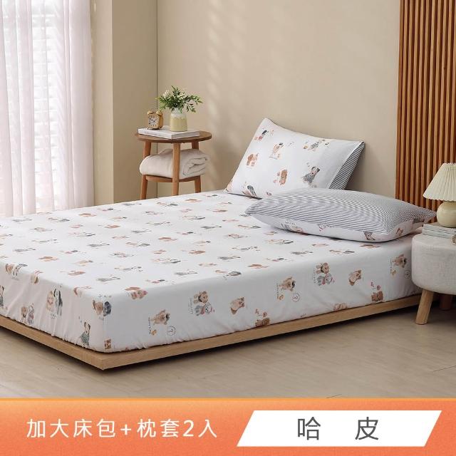 【HongYew 鴻宇】台灣製100%精梳棉 床包枕套組 加大(多款)