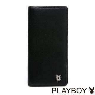 【PLAYBOY】翻蓋長夾  盾牌兔系列(黑色)