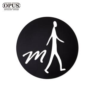 【OPUS 東齊金工】廁所標示牌-男生圓款/戶外WC洗手間指示牌(SB-me06-CB 邂逅_鏤空黑)