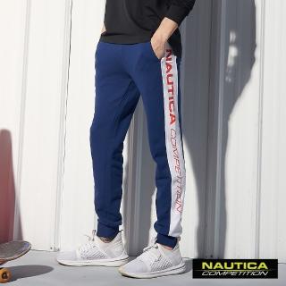 【NAUTICA】COMPETITION側邊大LOGO運動長褲(藍色)