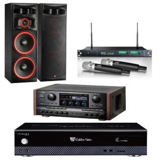 【金嗓】點歌機4TB+擴大機+無線麥克風+迴授抑制器+喇叭(CPX-900 A3+AK-900+ACT-869PRO+XLS-215)